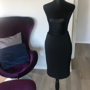 Guess black pencil skirt with gold zipper